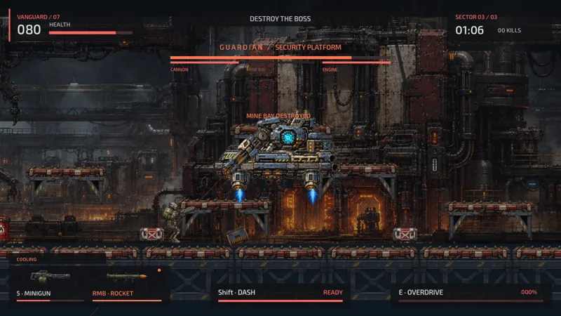 The hovering Complex Guardian boss