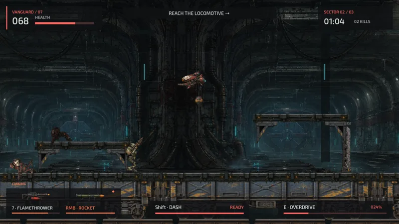 Combat aboard the armored train inside a tunnel